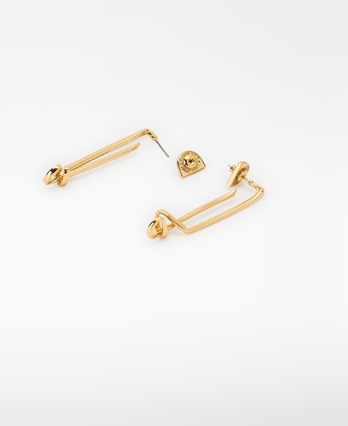 Brincos Metálicos com Nó Irregular Dourado-2