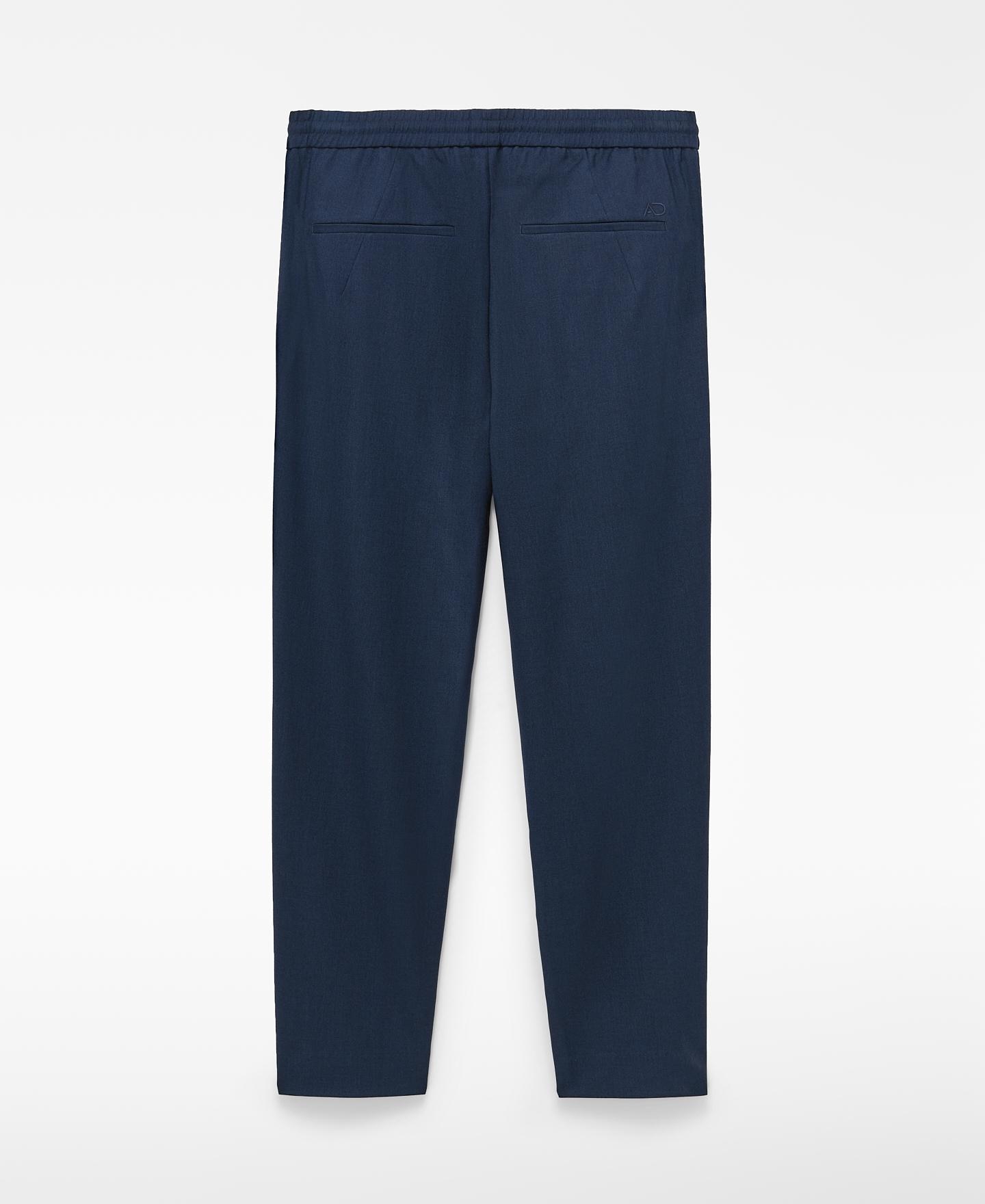 Calças Jogger com Pinças Azul-escuro-2
