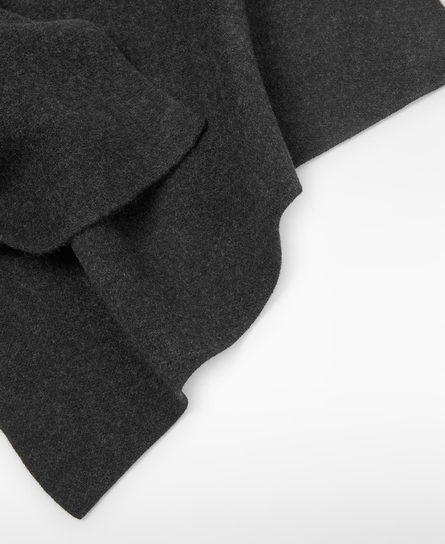 Capa Assimétrica de Lã Merino Cinzento-escuro-3