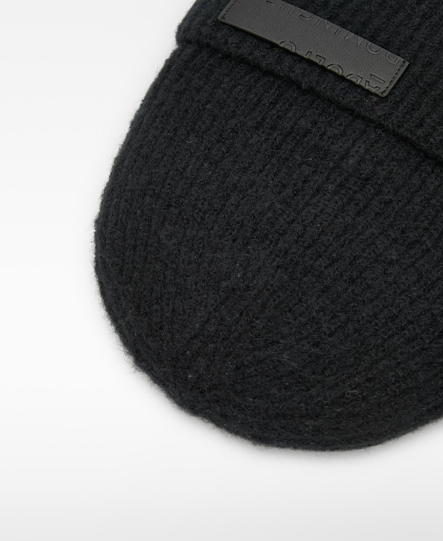 Chapéu Beanie em Canelado com Mohair Preto-3