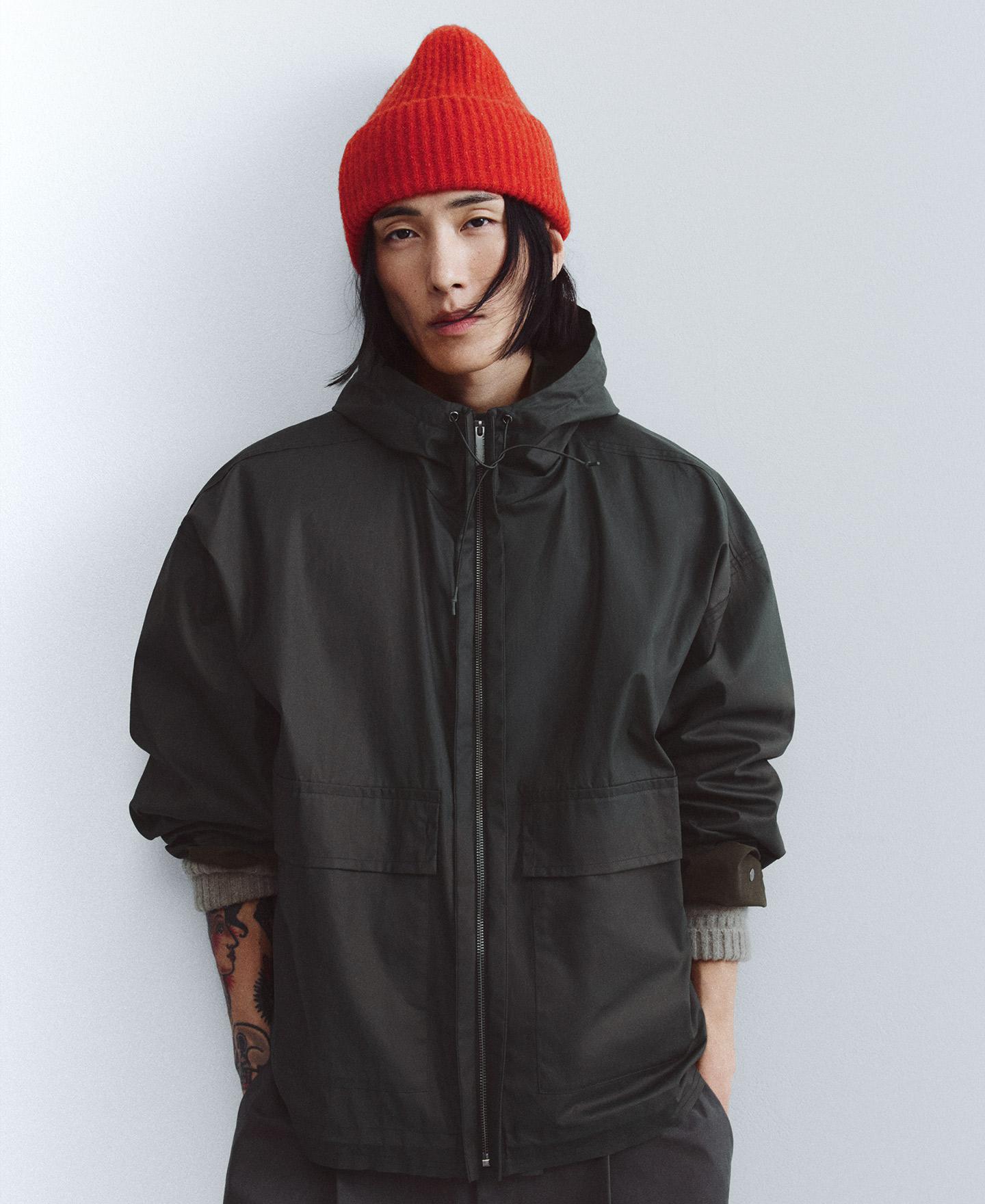 Chapéu Beanie em Canelado com Lã Merino Vermelho-5