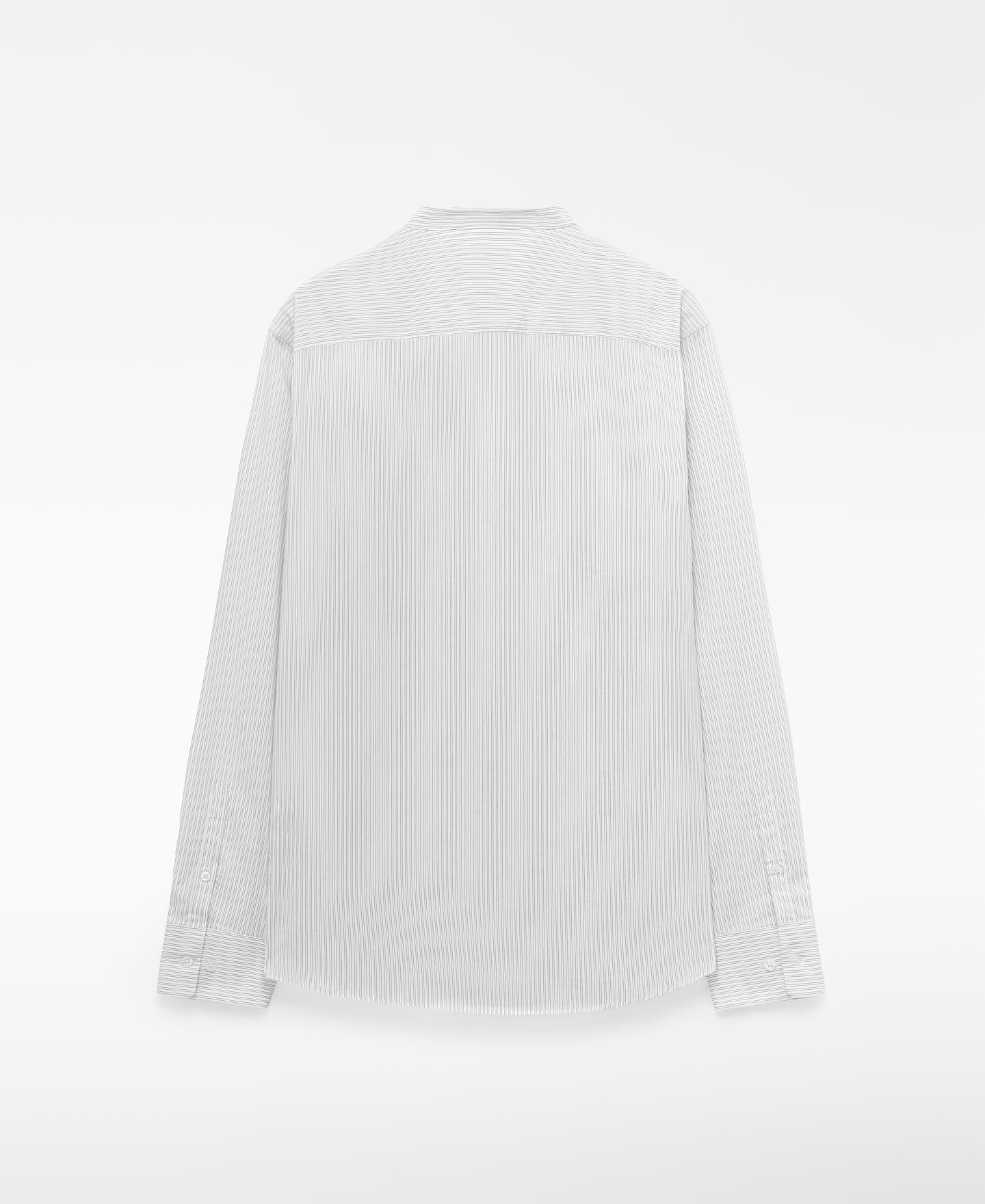 Camisa com Gola À Padre Regular Fit em Algodão Branco-6