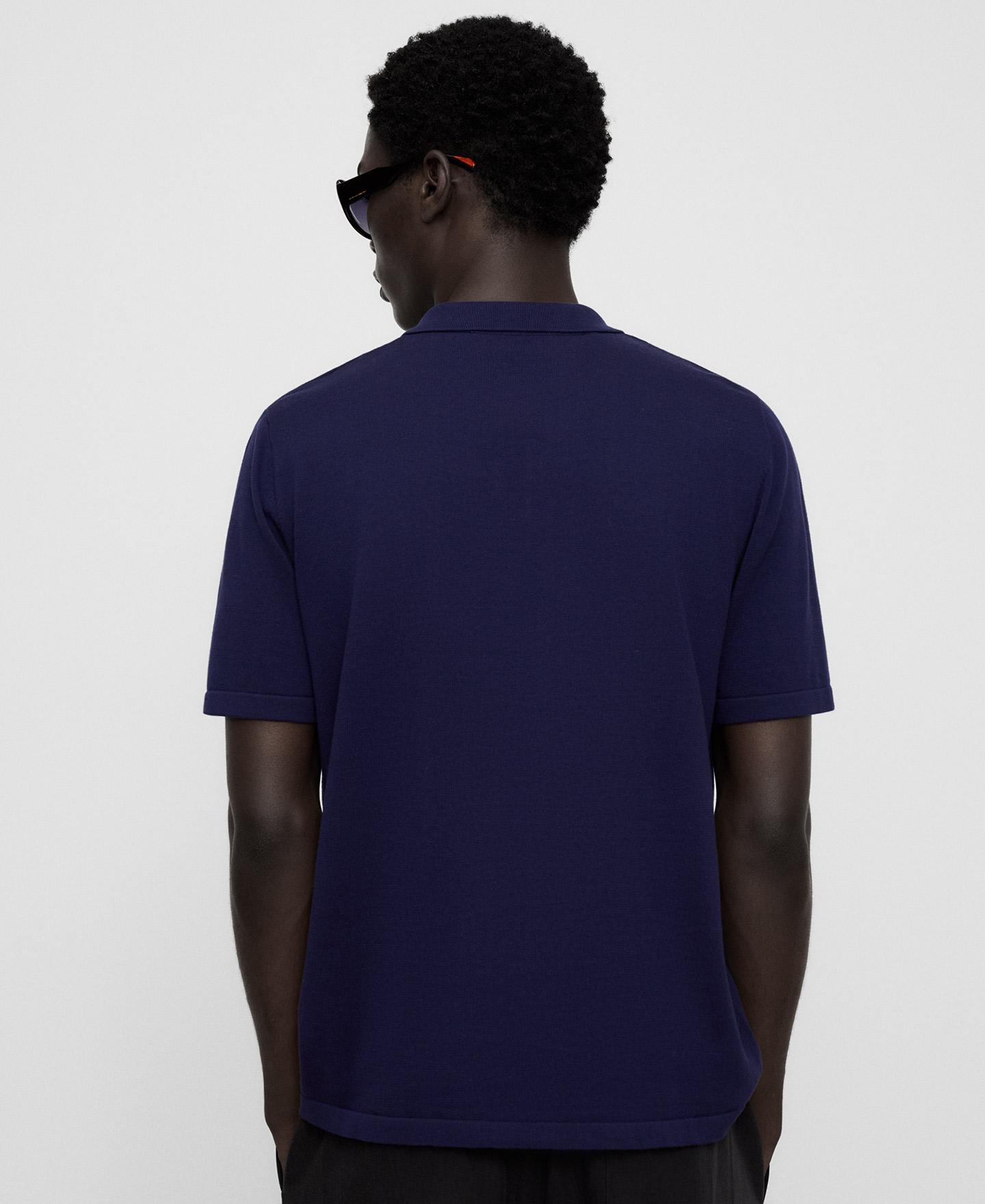 Polo de Algodão Regular Fit com Gola Italiana Azul-marinho-3