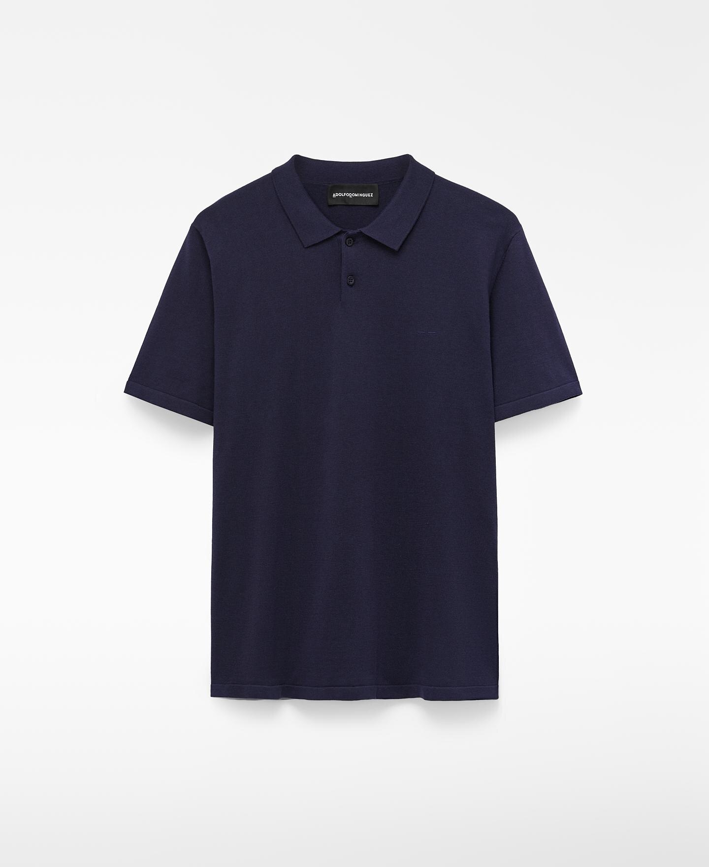 Polo de Algodão Regular Fit com Gola Italiana Azul-marinho-5