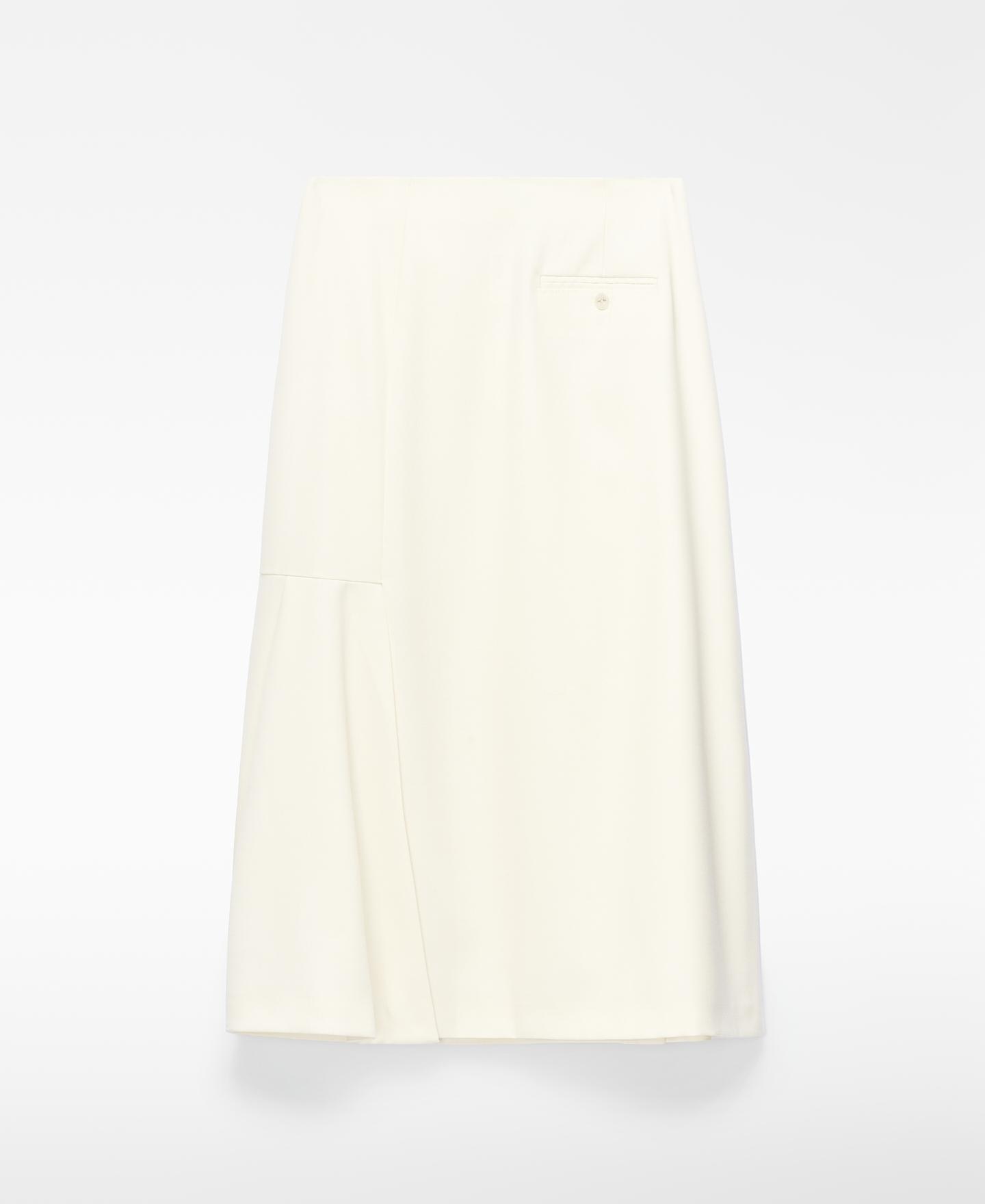 Saia Sastre Midi com Lã Merino e Aberturas Natural-6