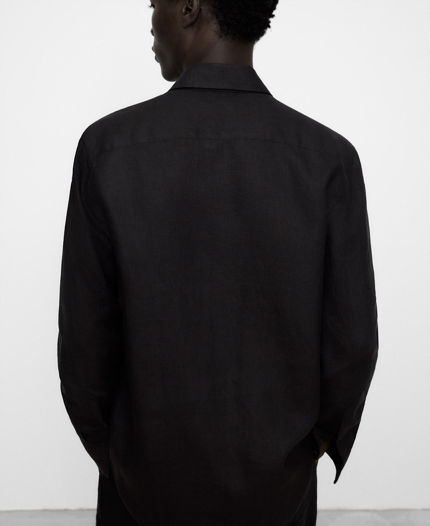 Camisa de Linho Regular Fit Preto-3