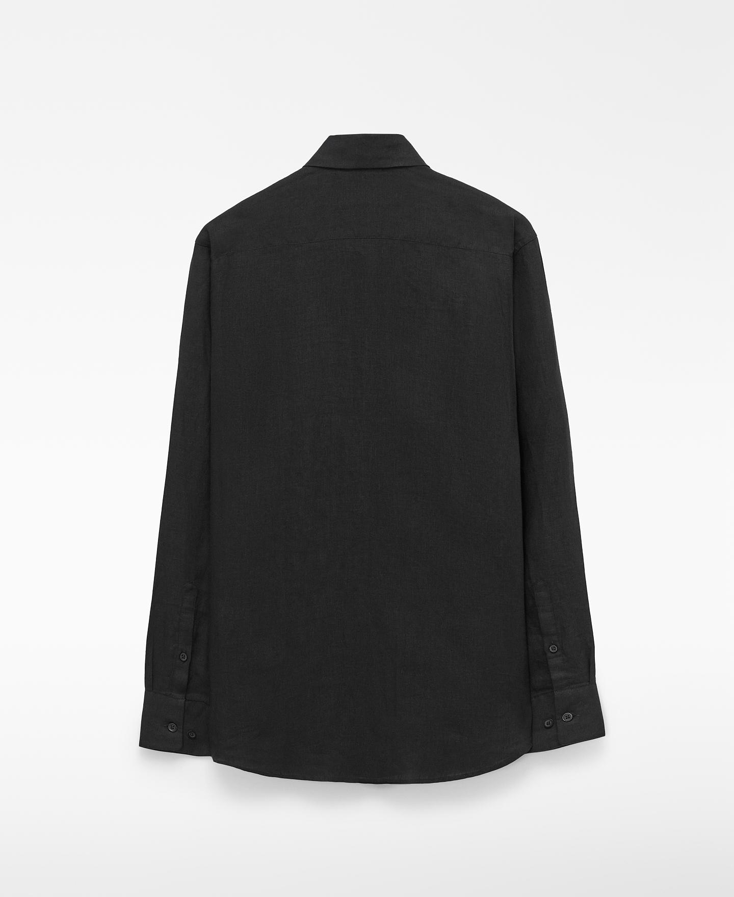 Camisa de Linho Regular Fit Preto-6