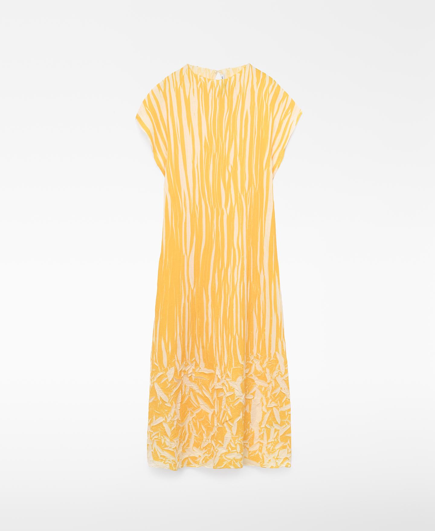 Imagem 0 de Vestido Midi Bicolor Plissado Irregular