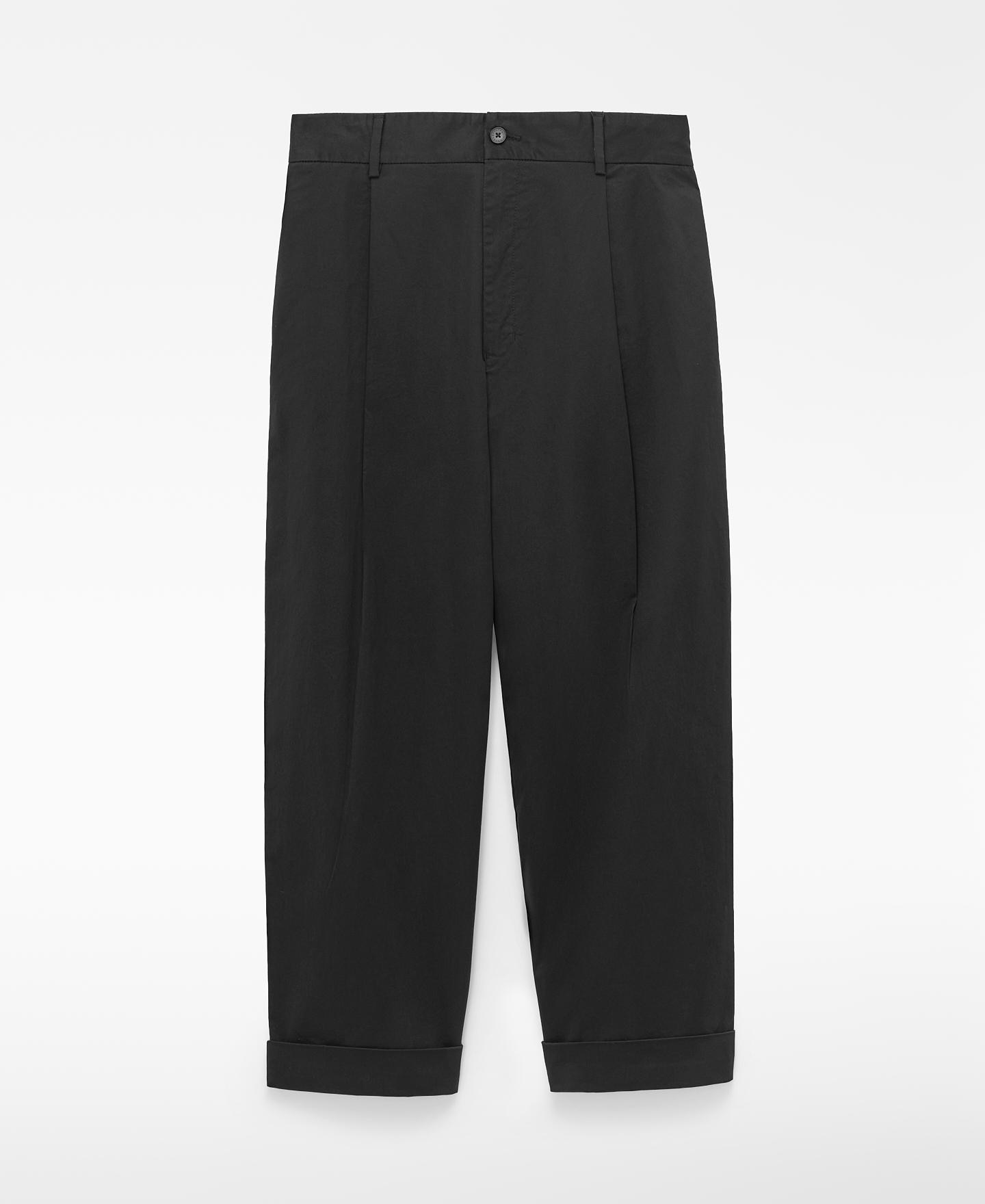 Calças Oversize de Algodão Preto-5
