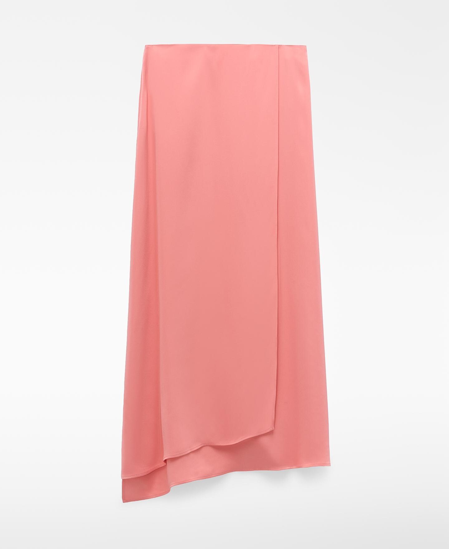 Saia Midi Acetinada com Pareo Rosa-pastel-5