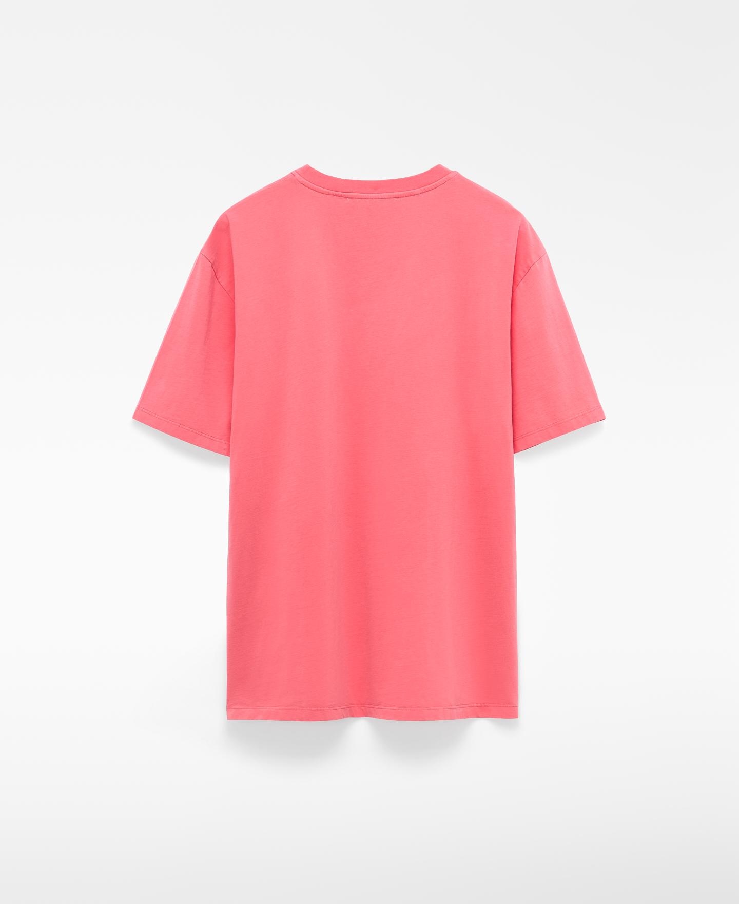 T-shirt Relaxed Fit de Manga Curta em Algodão Rosa-2