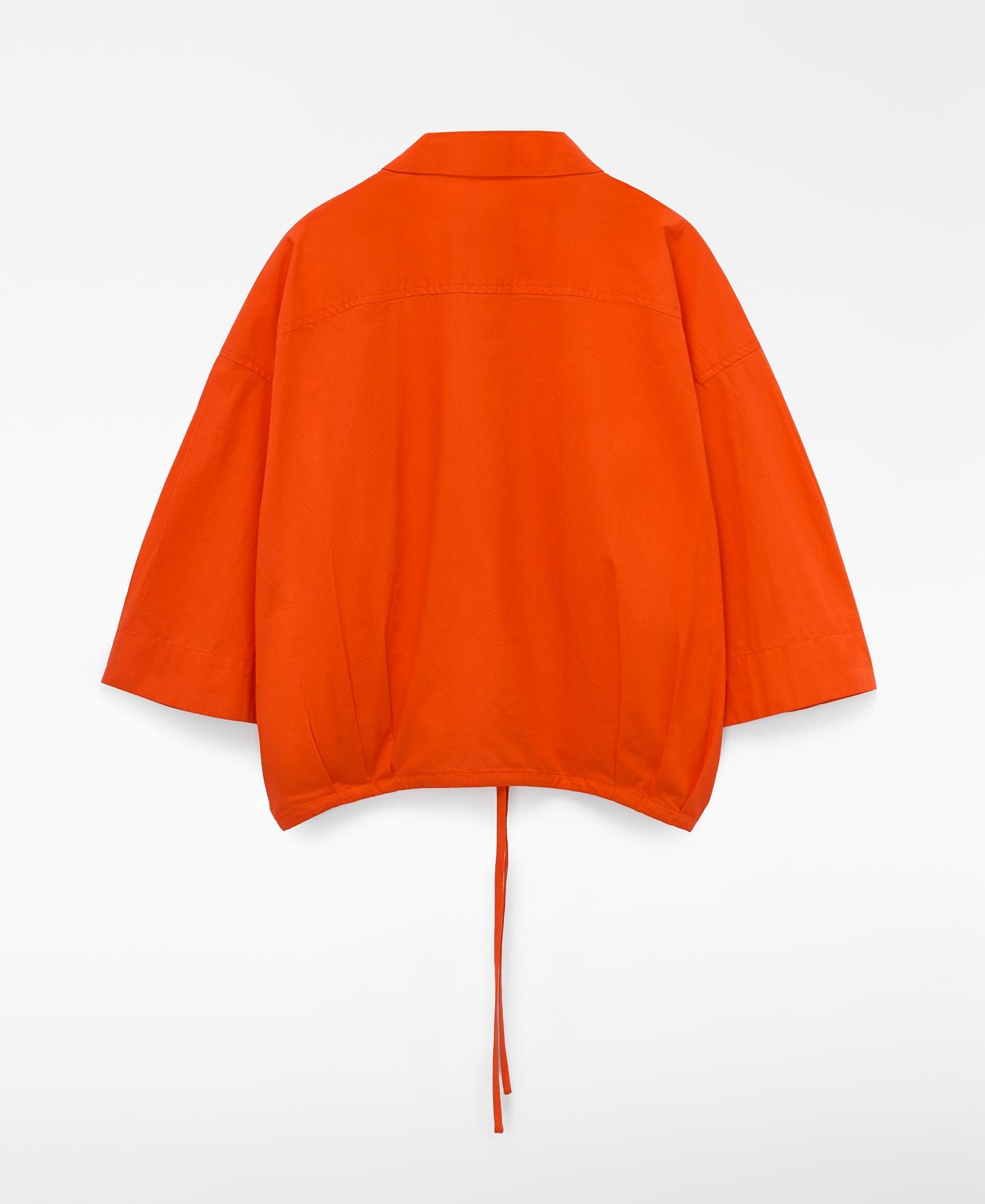 Camisa Corte Boxy com Bainha Ajustável em Algodão Coral-6