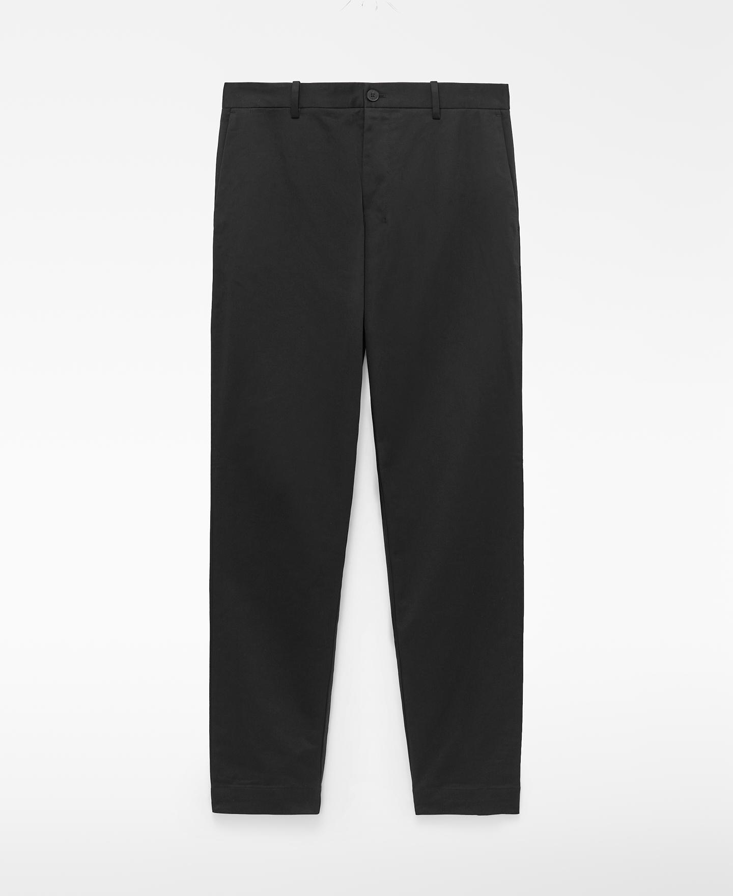 Calças Chino Slim Fit de Algodão Preto-5