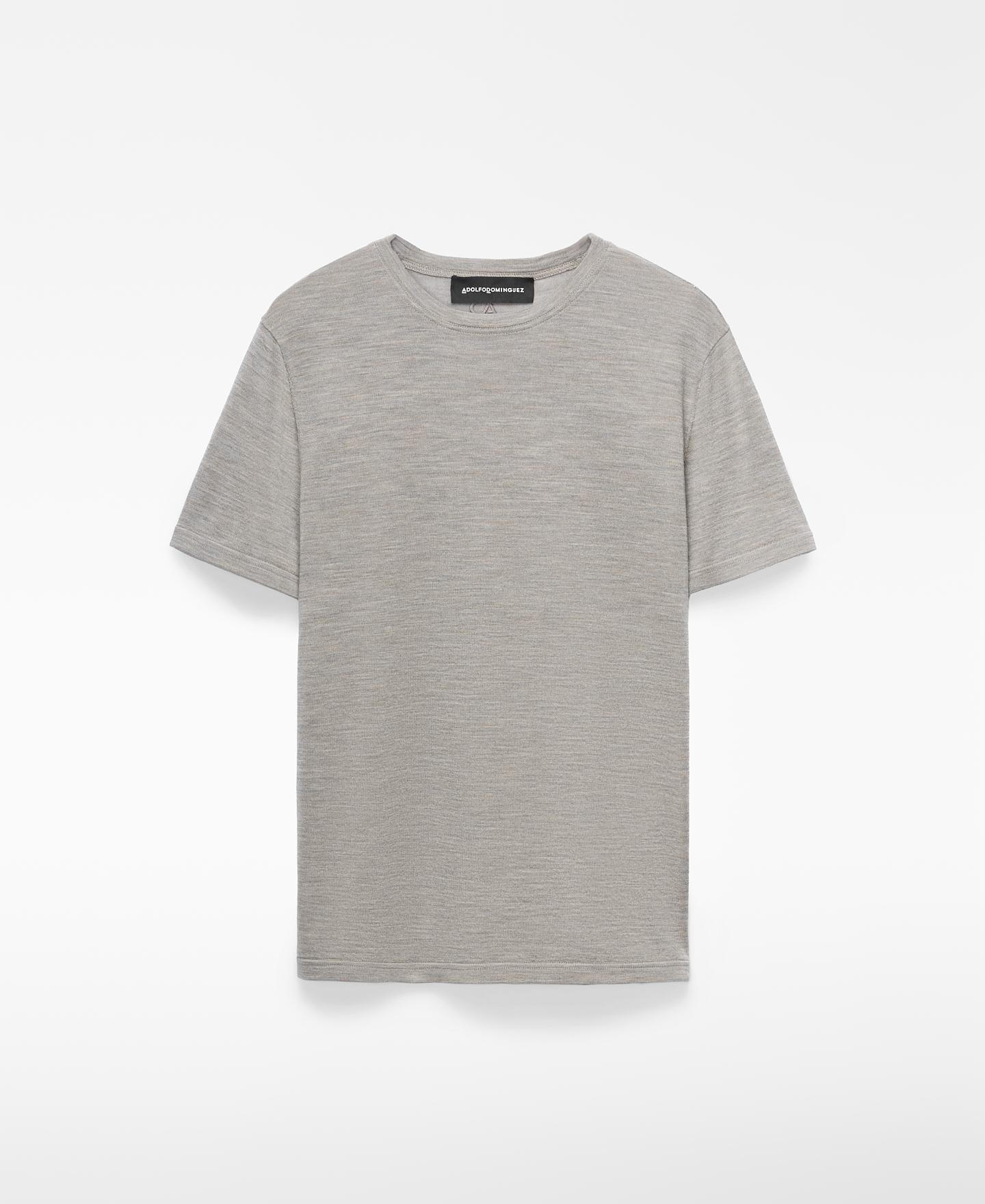 Imagem 0 de T-shirt de Manga Curta Slim Fit em Lã Merino
