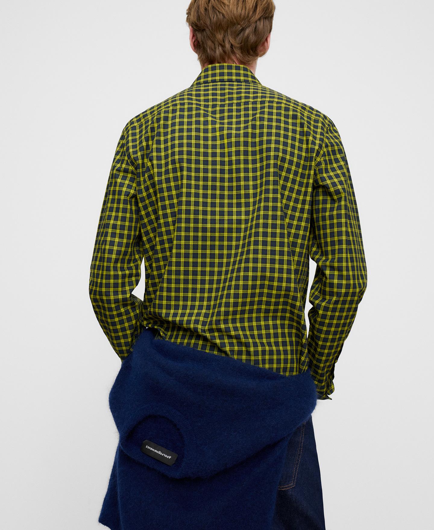 Camisa Regular Fit de Algodão Azul-escuro-3