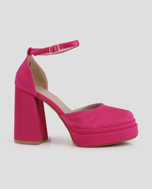 Imagem 0 de Sapatos de Salto com Plataforma Frontal em Fúcsia
