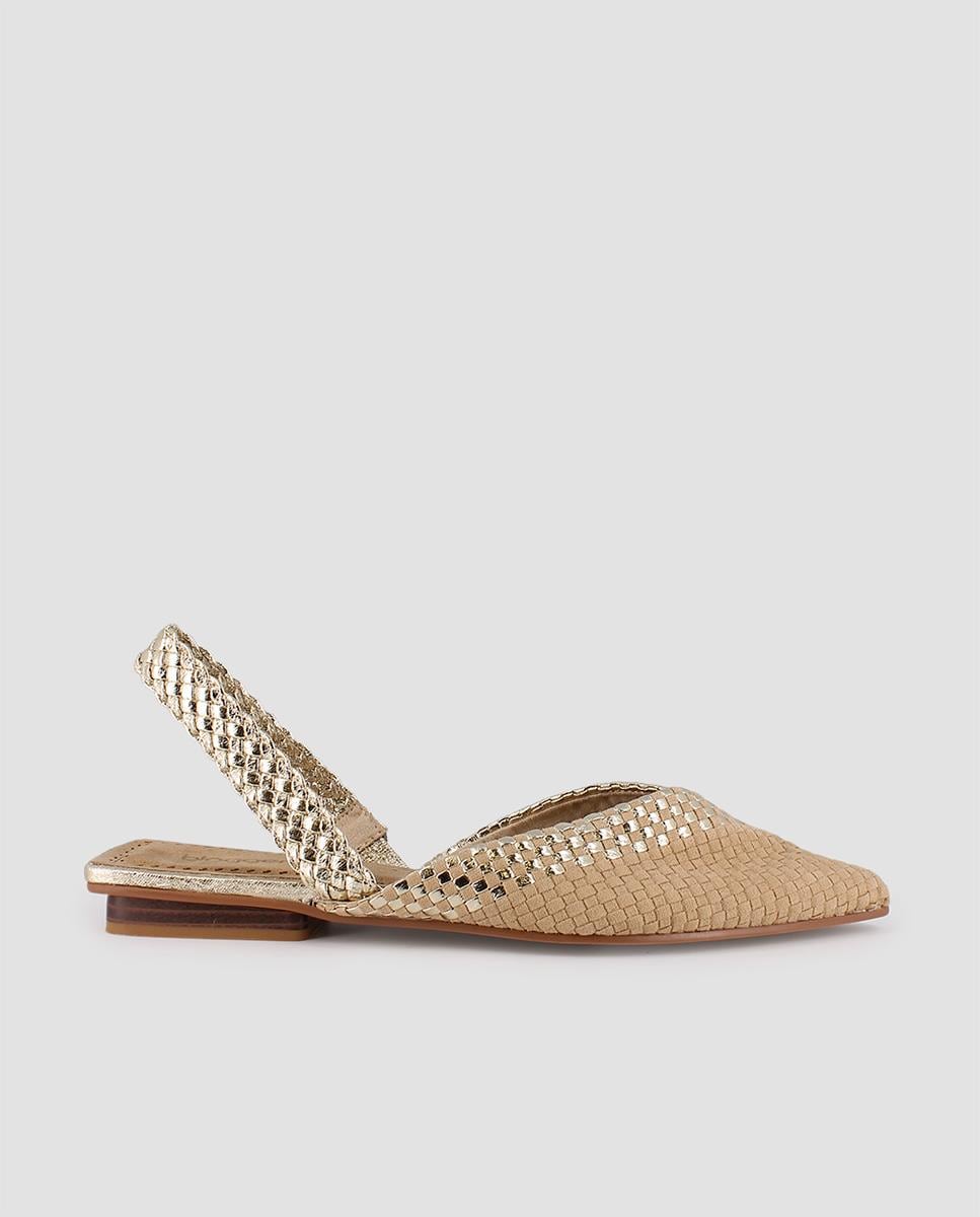 Alpercatas Rasas com Detalhes em Ouro - Camel Camel-1