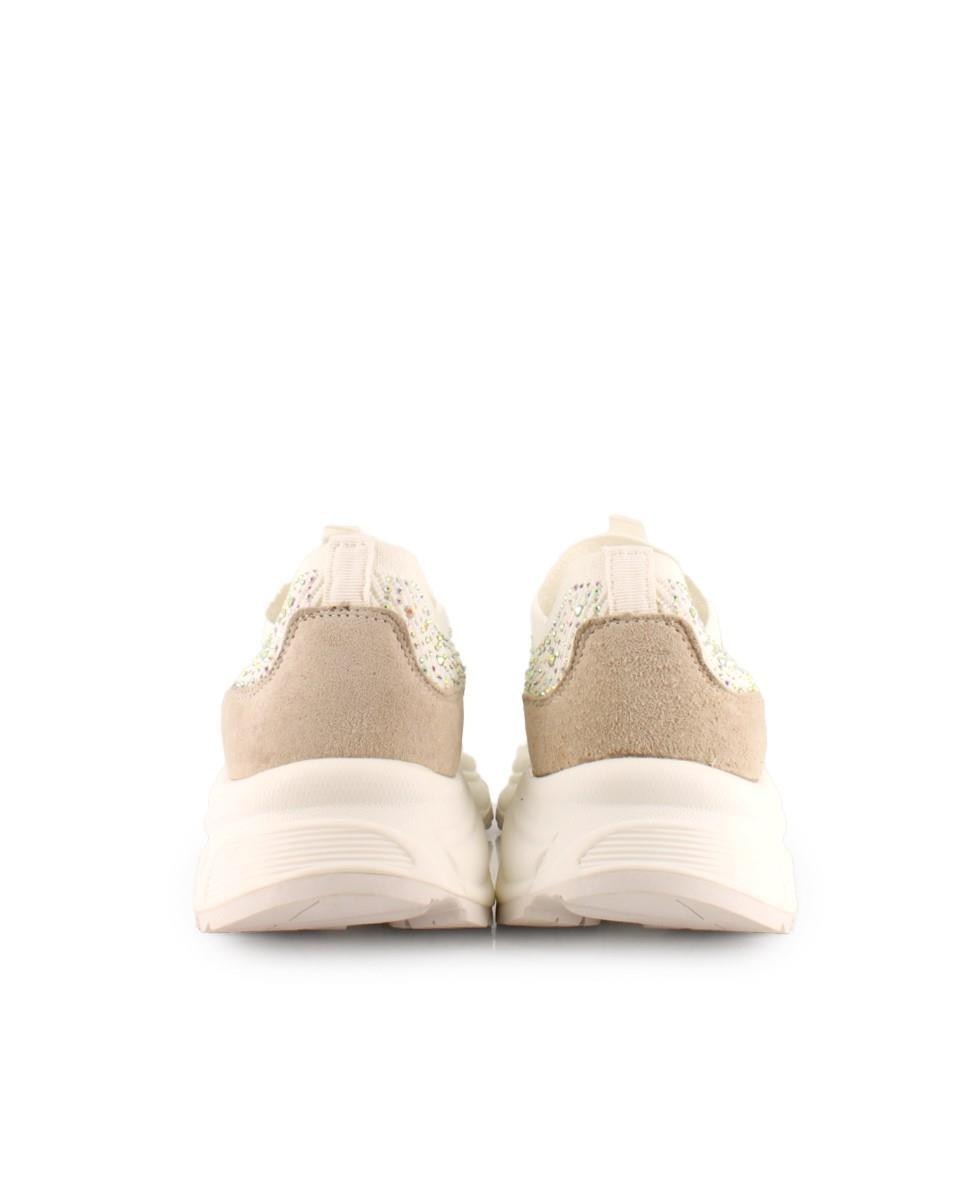 Sapatilhas Desportivas com Detalhe de Tachas e Plataforma Bege-3