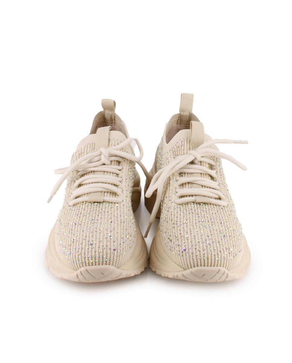 Sapatilhas Desportivas com Detalhe de Tachas e Plataforma Bege-5