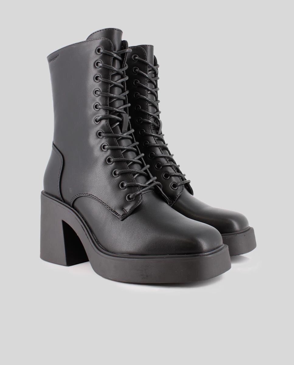 Botins de Pele Tipo Militar Preto-2