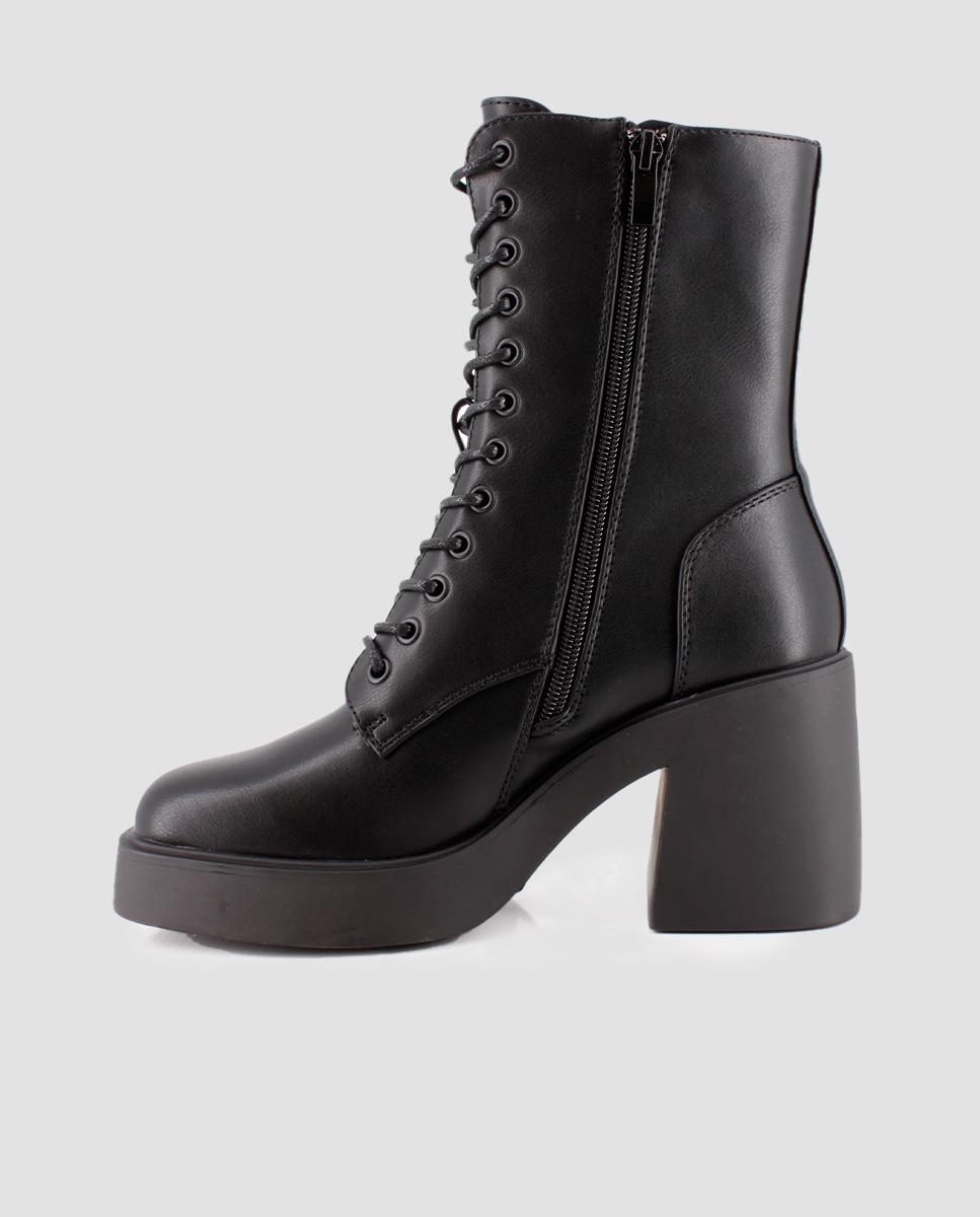 Botins de Pele Tipo Militar Preto-4