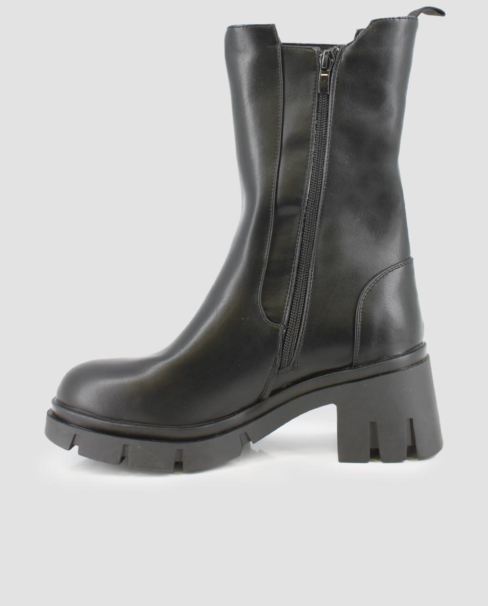 Botins Tipo Chelsea com Elásticos Laterais Preto-2