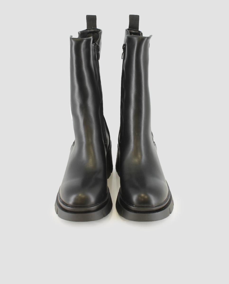 Botins Tipo Chelsea com Elásticos Laterais Preto-3