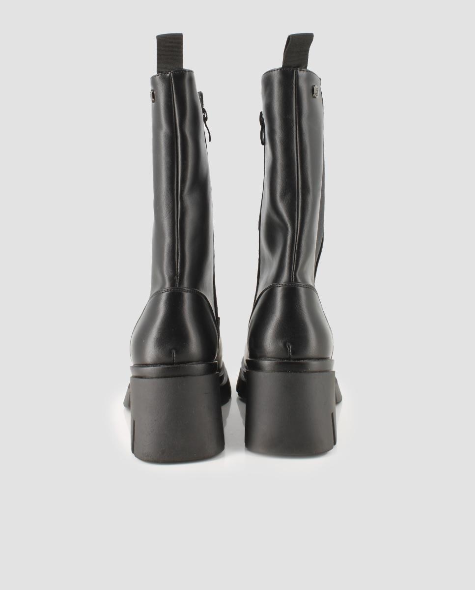 Botins Tipo Chelsea com Elásticos Laterais Preto-4