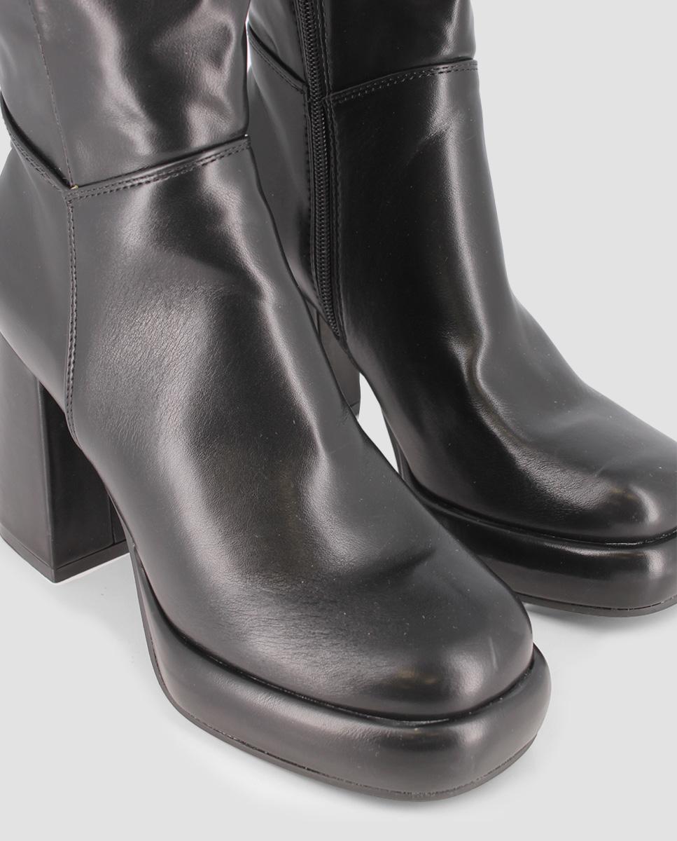 Botas com Cano Alto em Preto Preto-4
