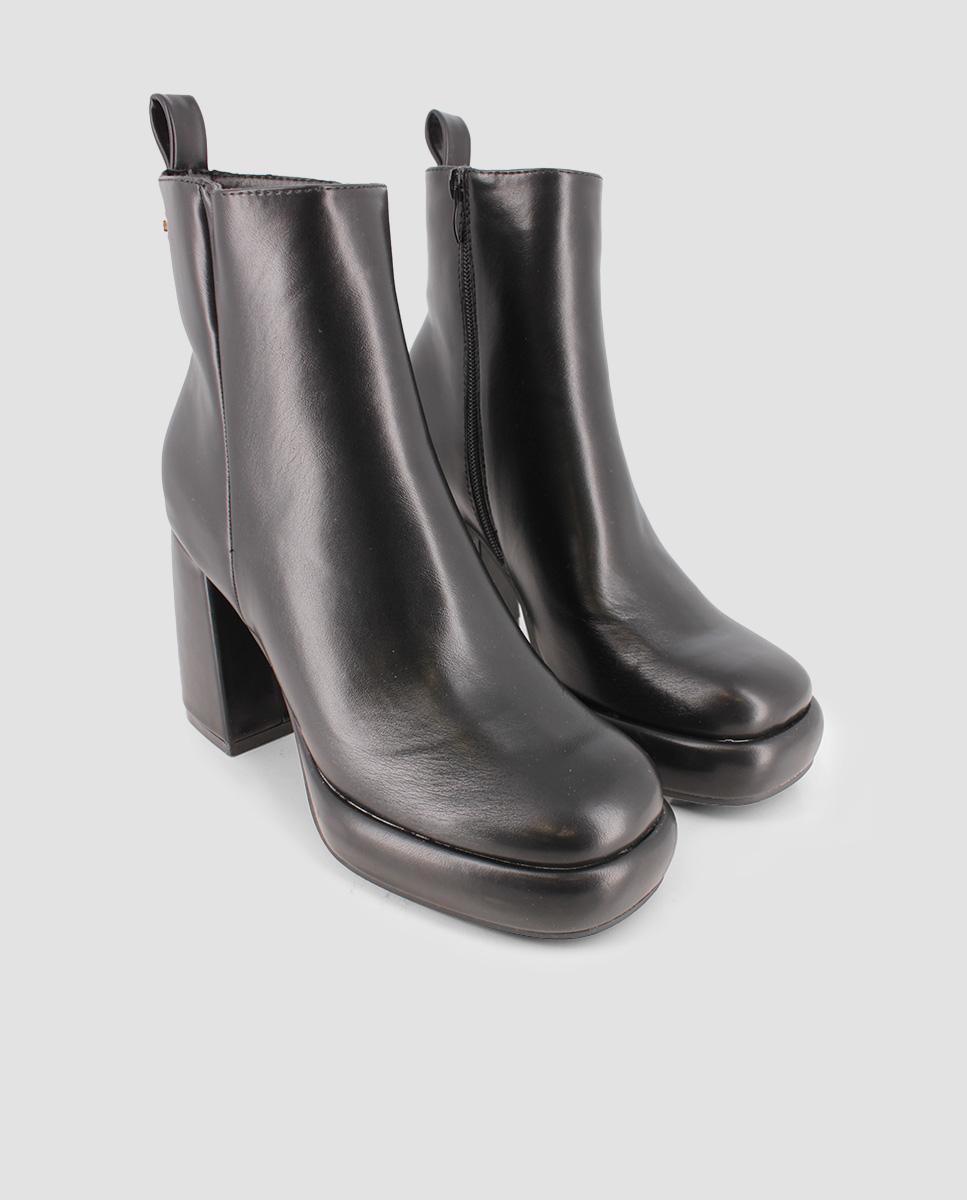 Botins com Cano Médio e Tacão de Bloco Preto-2