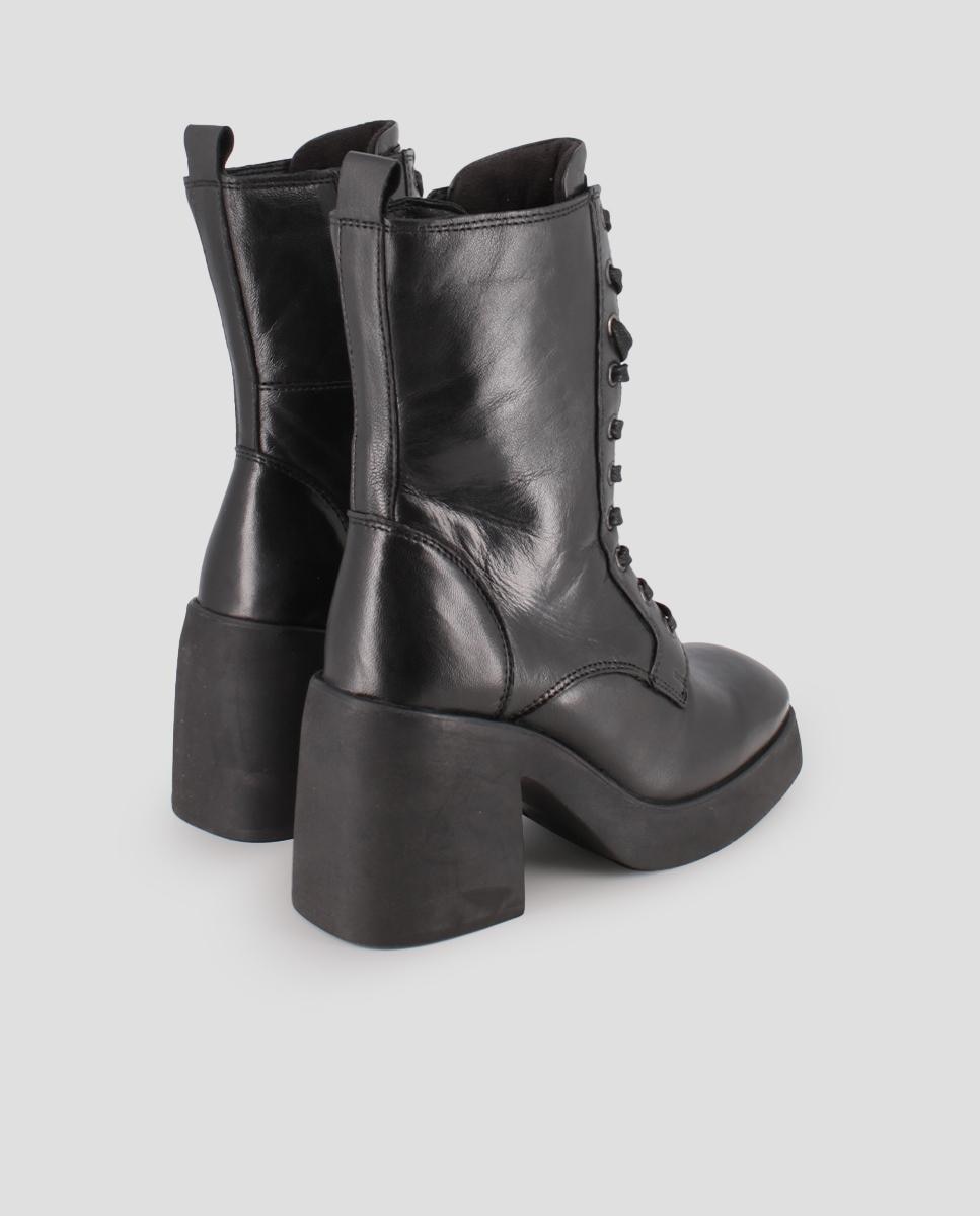 Botins de Pele Tipo Militar Preto-3