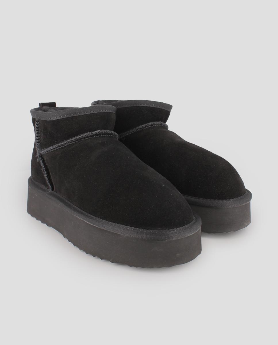 Botins Estilo Australianos com Plataforma Preto-2