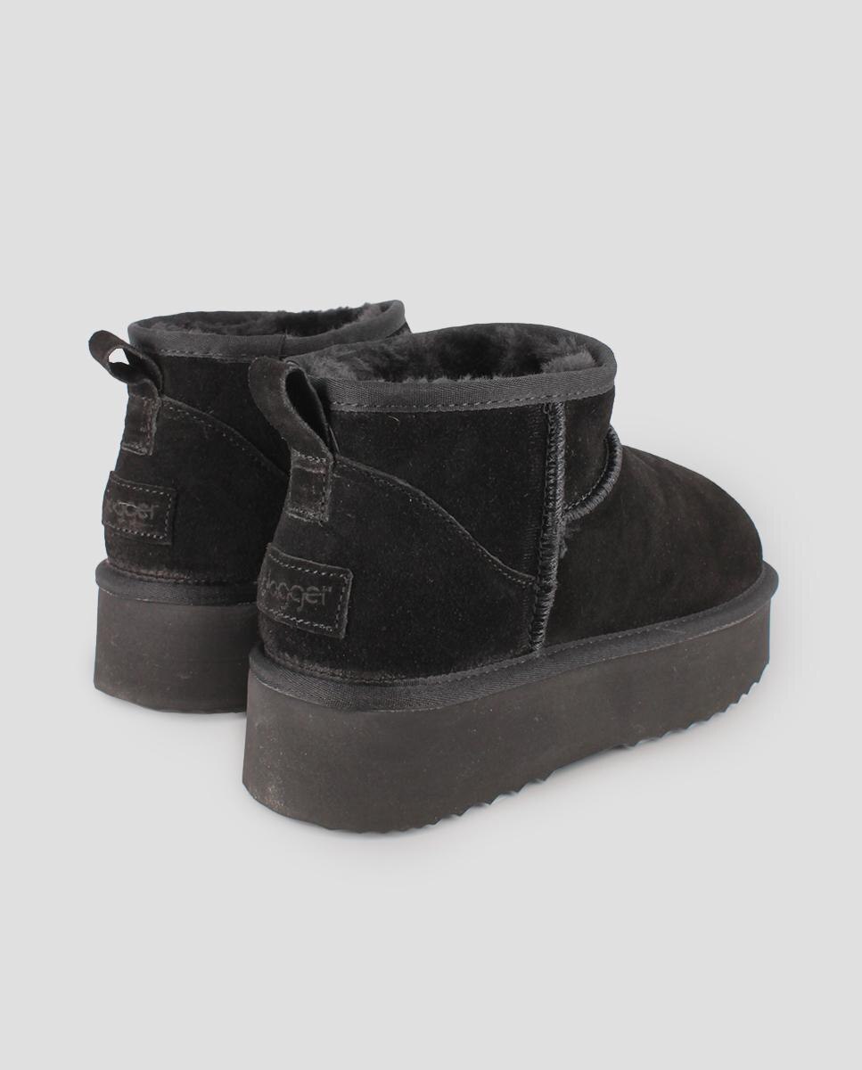Botins Estilo Australianos com Plataforma Preto-3