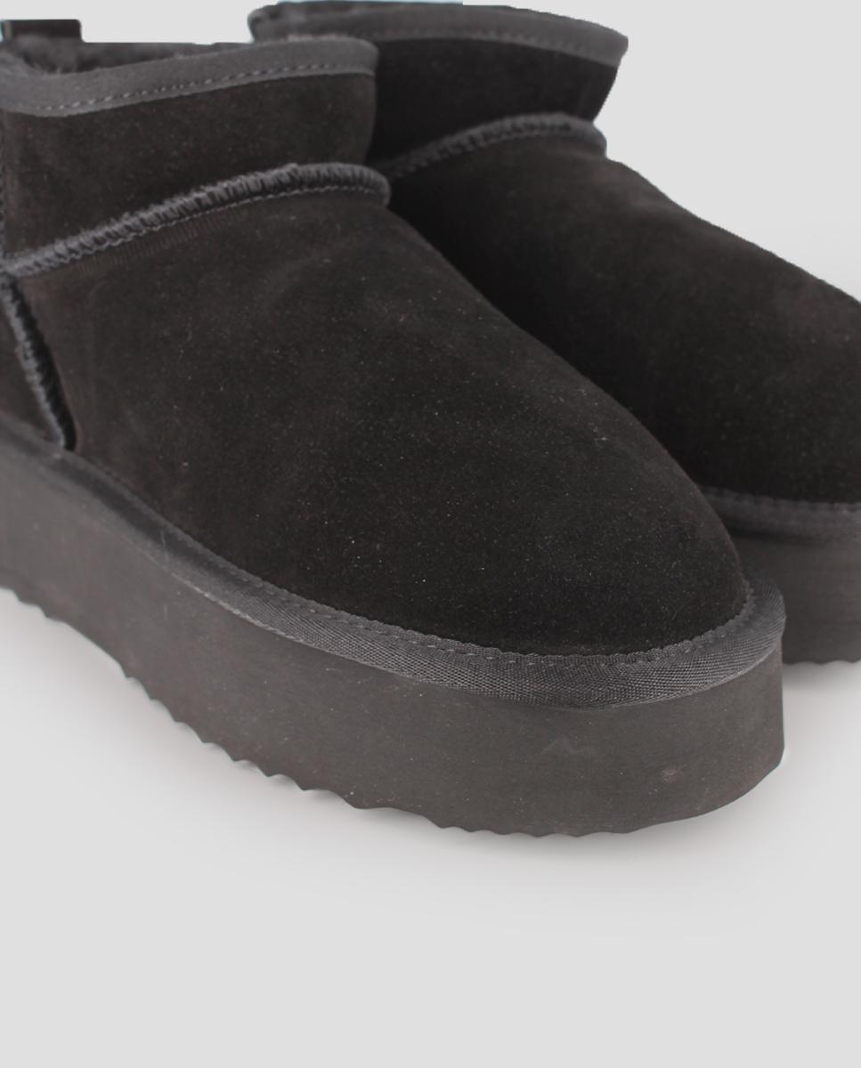 Botins Estilo Australianos com Plataforma Preto-4