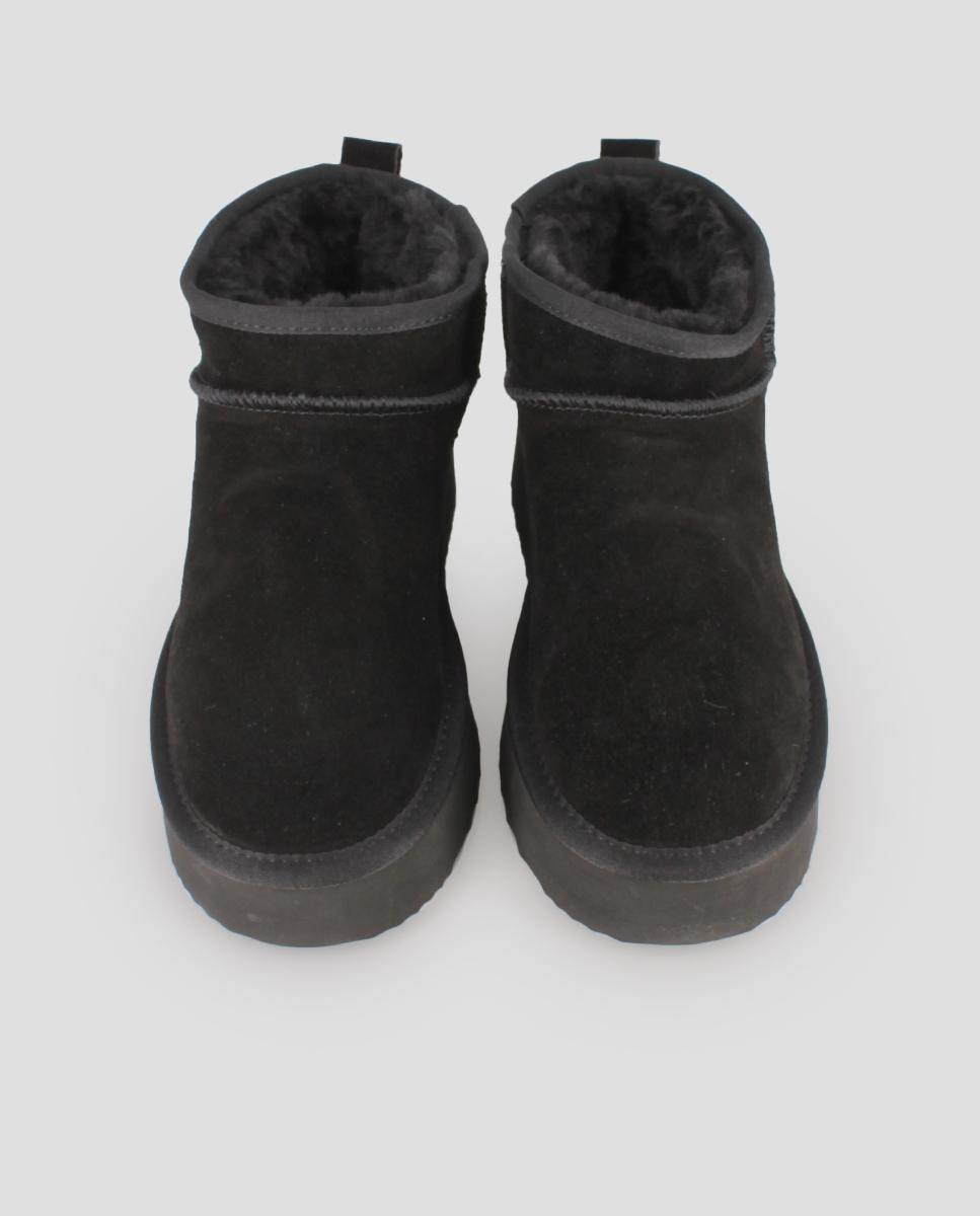 Botins Estilo Australianos com Plataforma Preto-5