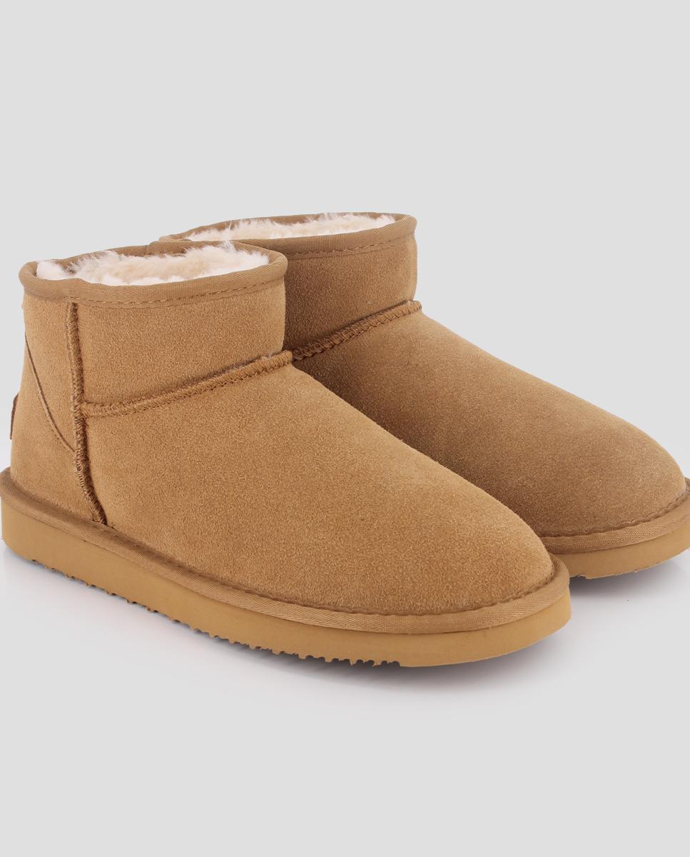 Botins Estilo Australianos com Cano Baixo Camel-4