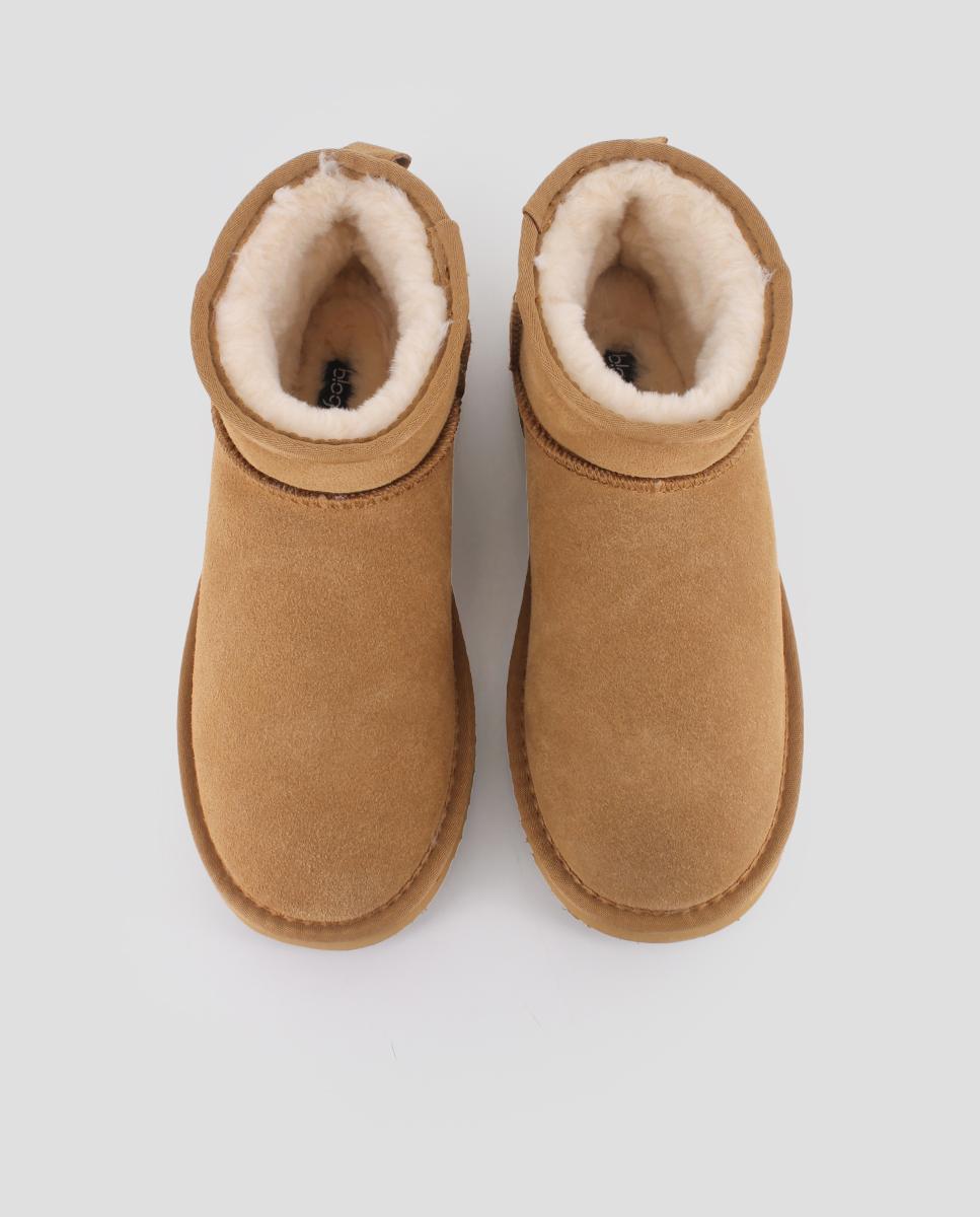Botins Estilo Australianos com Cano Baixo Camel-5