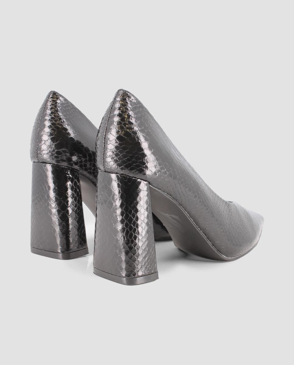 Sapatos de Salto com Biqueira Afiada e sem Cordões Preto-3