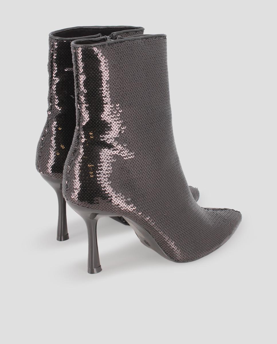 Botins com Lantejoulas em Preto Preto-3