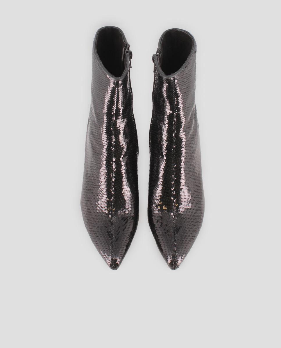 Botins com Lantejoulas em Preto Preto-5