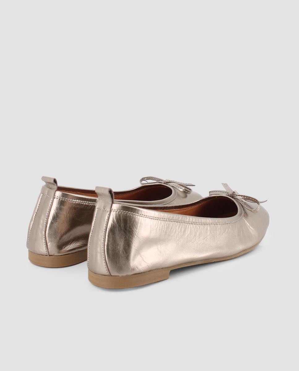 Bailarinas Lisas com Laço Decorativo Ouro-3