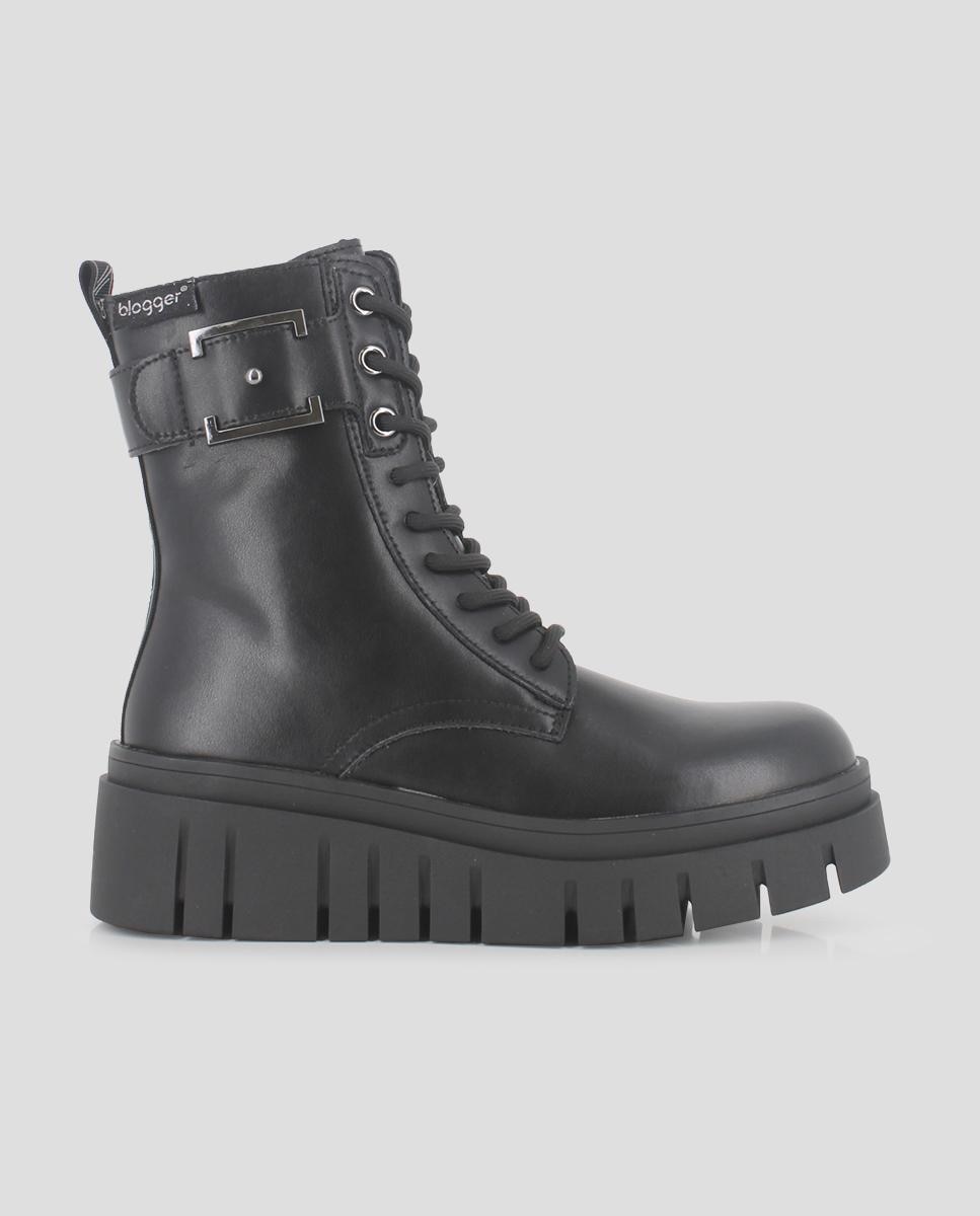 Imagem 0 de Botins Estilo Militar com Fecho Zip e Atacadores