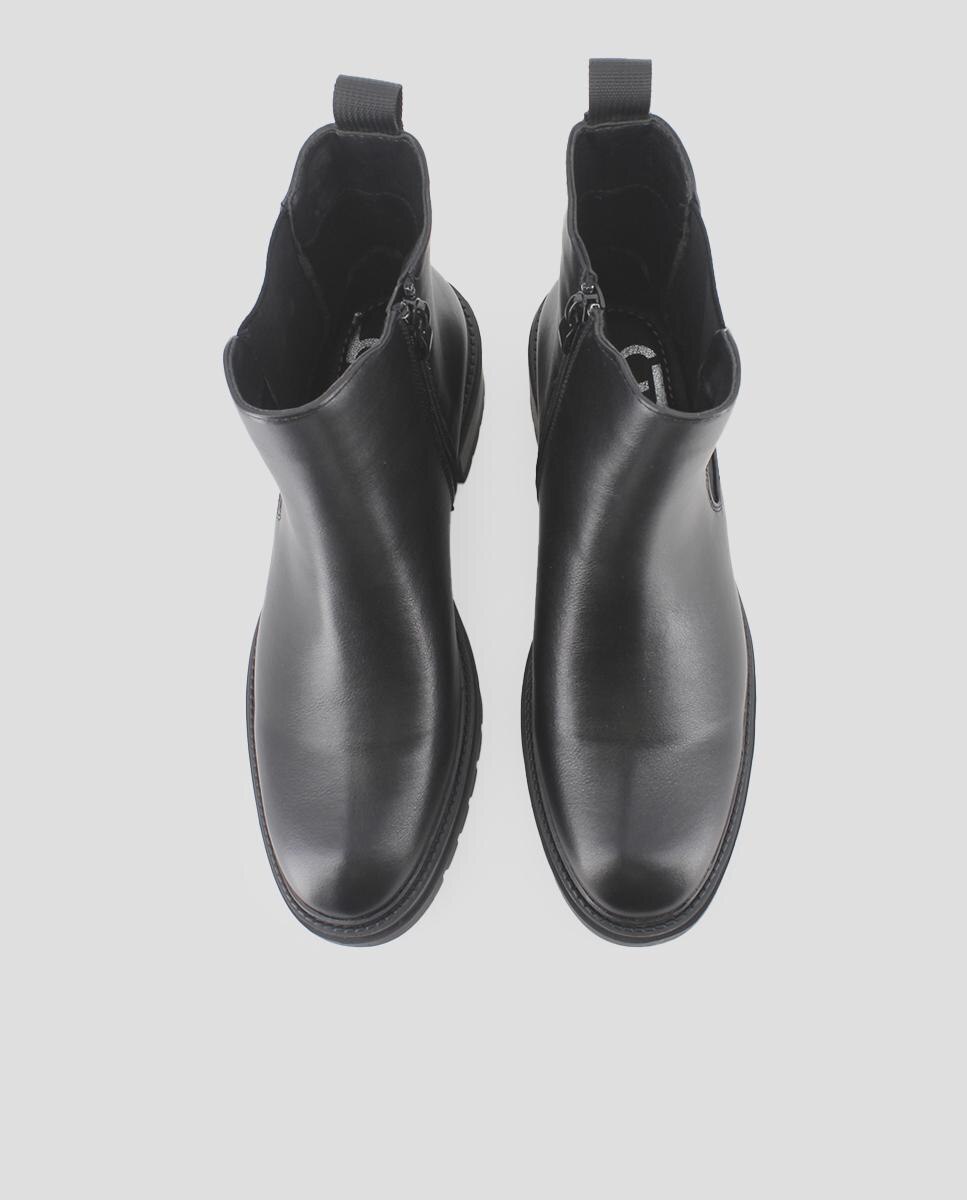 Botins Tipo Chelsea com Salto Largo Preto-5