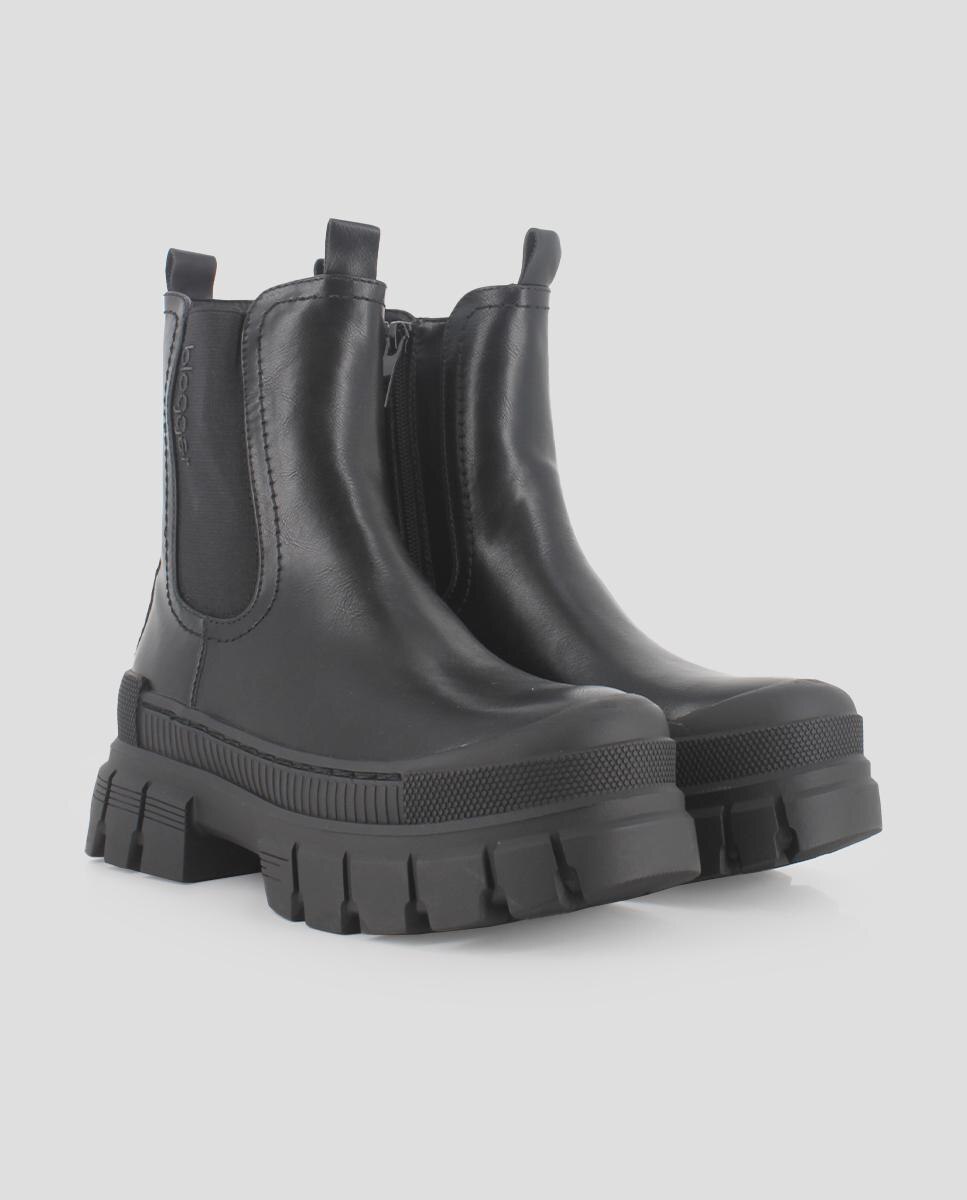 Botins com Elástico e Fecho Zip Preto-2
