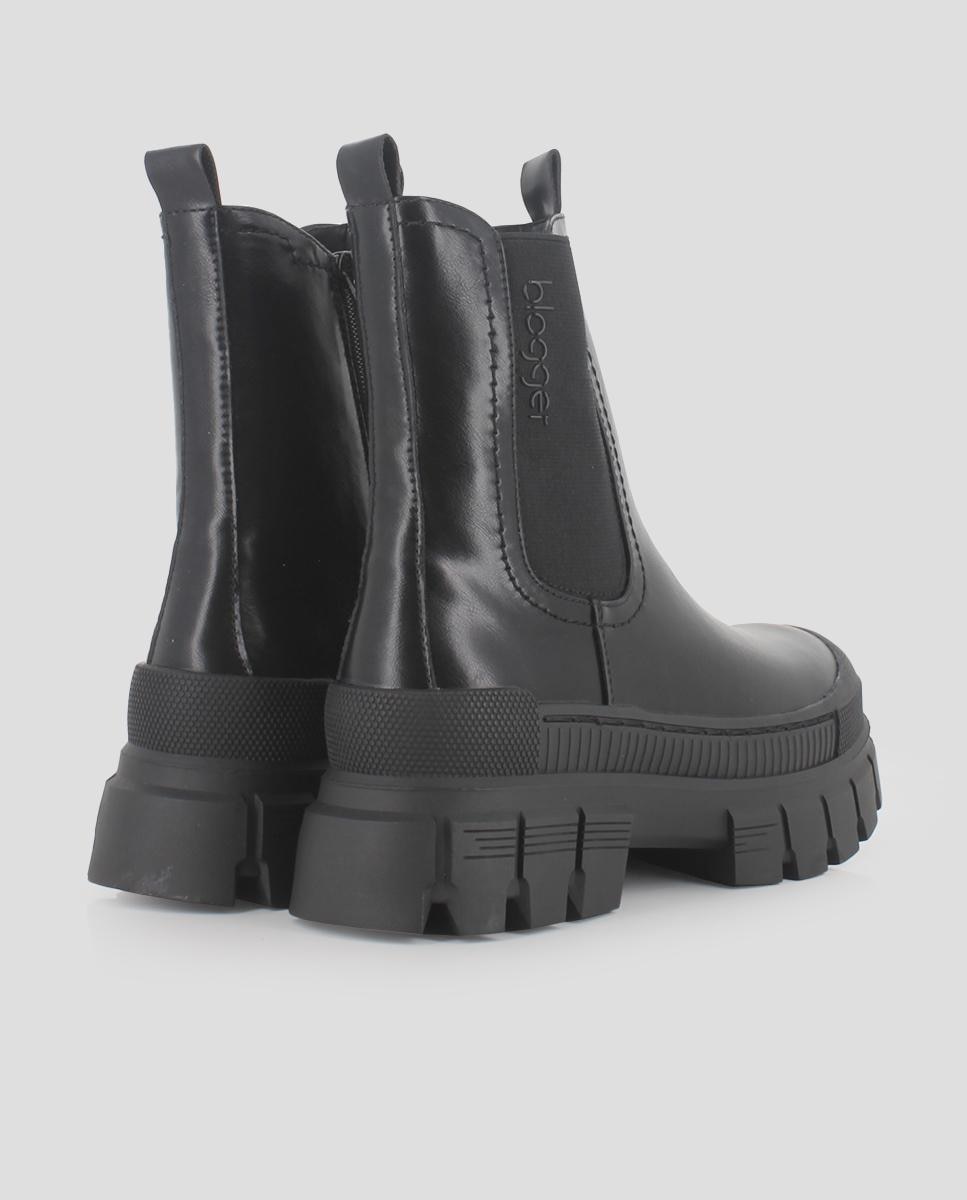 Botins com Elástico e Fecho Zip Preto-3