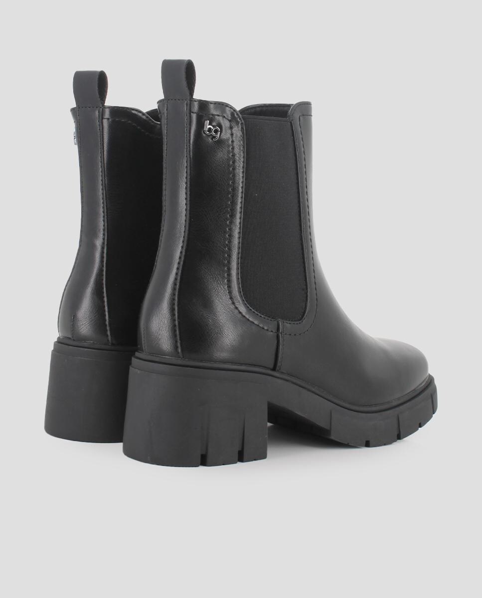 Botins Tipo Chelsea em Preto Preto-3