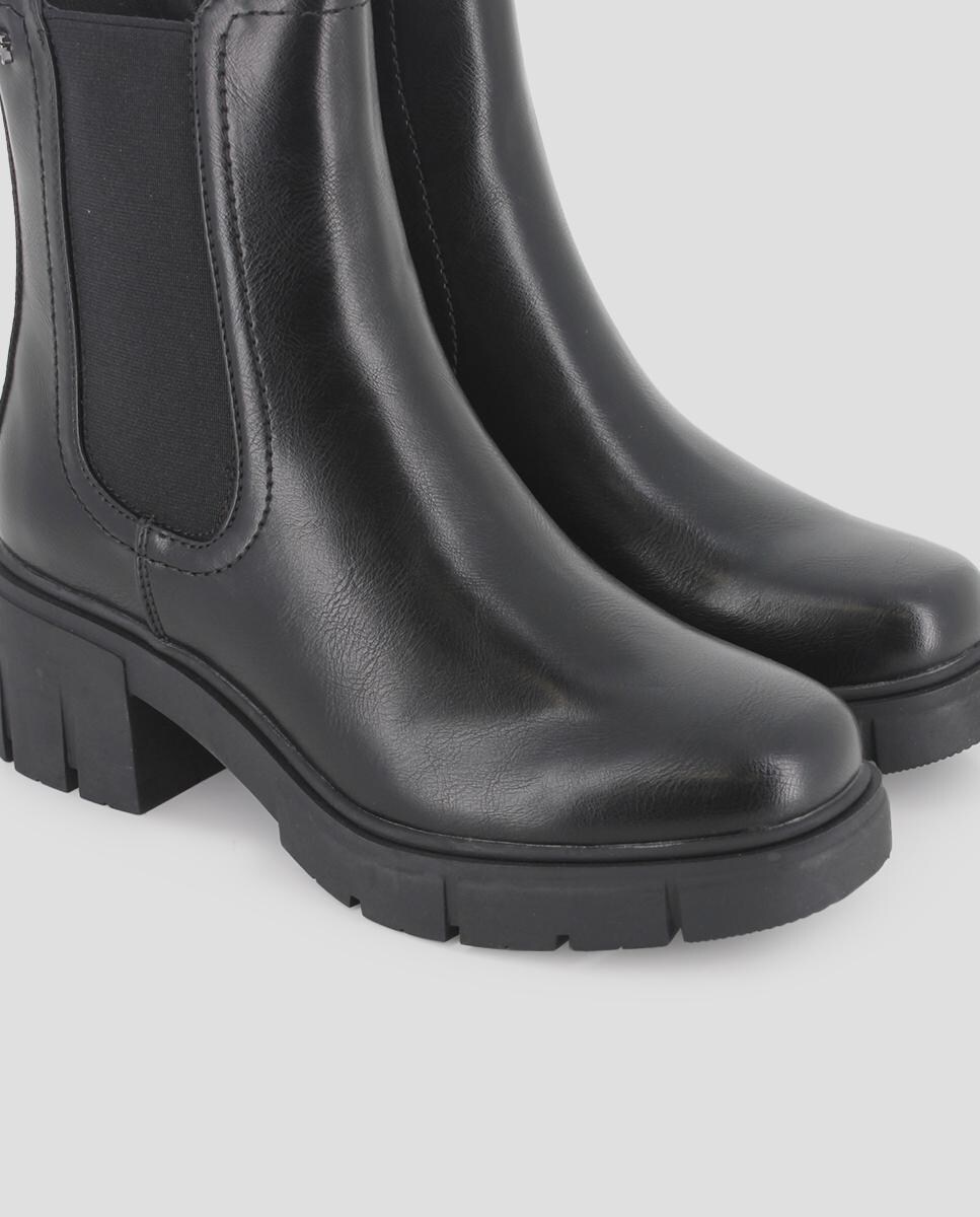 Botins Tipo Chelsea em Preto Preto-4