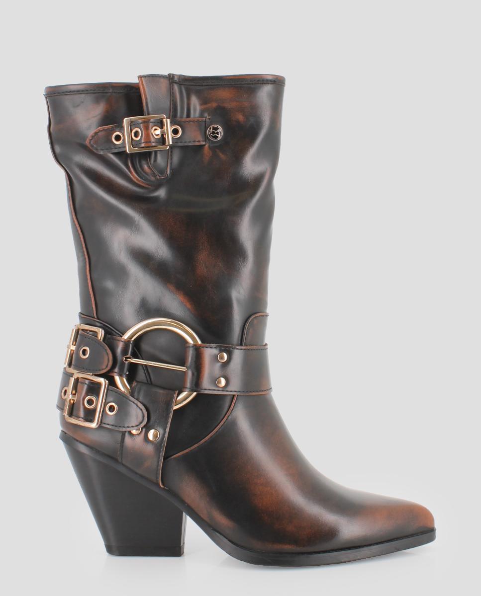 Botas de Cano Médio em Castanho-escuro Castanho-escuro-1