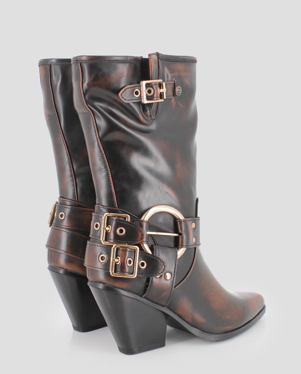 Botas de Cano Médio em Castanho-escuro Castanho-escuro-3