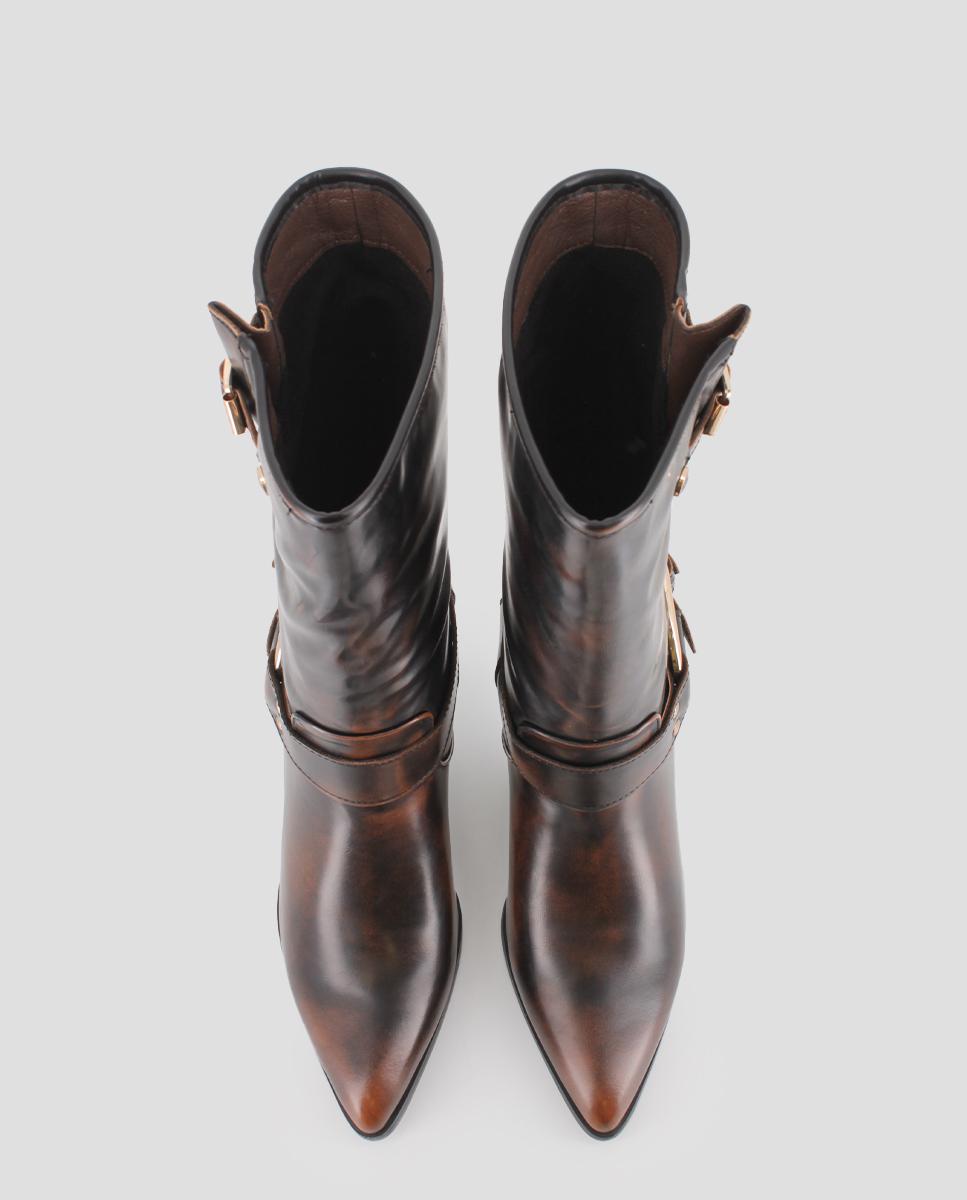 Botas de Cano Médio em Castanho-escuro Castanho-escuro-5